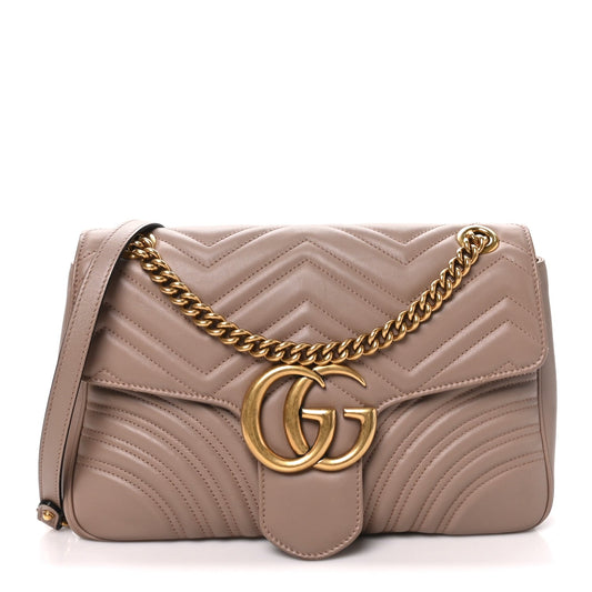 Calfskin Matelasse Medium GG Marmont Shoulder Bag Porcelain Rose