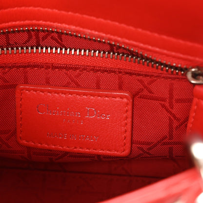 Lambskin Cannage Mini Lady Dior Red