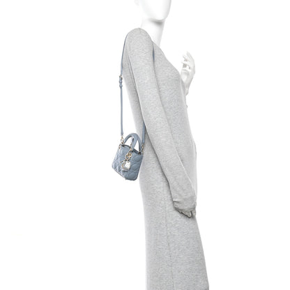 Lambskin Cannage Micro Lady Dior Cloud Blue Cloud Blue