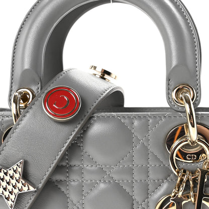 Lambskin Cannage Small My Lucky Badges My Lady Dior Grey