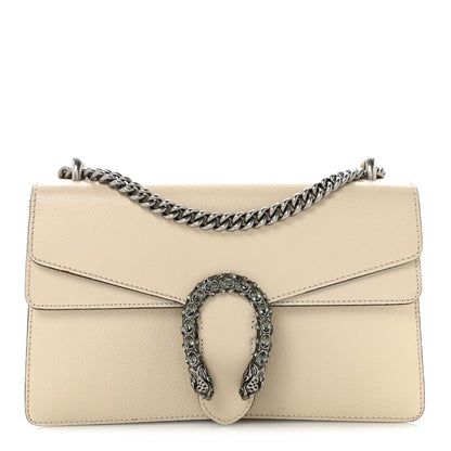 Textured Calfskin Crystal Small Dionysus Shoulder Bag Mystic White
