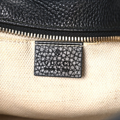 Pebbled Calfskin Small Soho Disco Bag Black