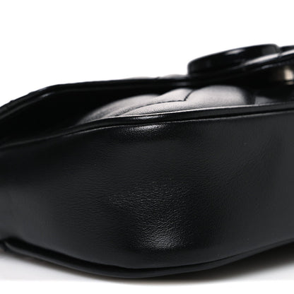 Calfskin Matelasse Monochrome GG Marmont Chain Belt Bag Black
