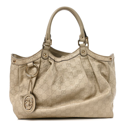 Guccissima Medium Sukey Tote Mystic White