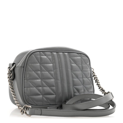 Calfskin Matelasse Aria Small GG Marmont Chain Shoulder Bag Deep Grey