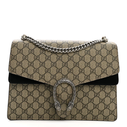 GG Supreme Monogram Medium Dionysus Shoulder Bag Black