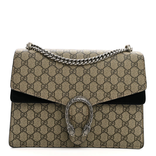 GG Supreme Monogram Medium Dionysus Shoulder Bag Black