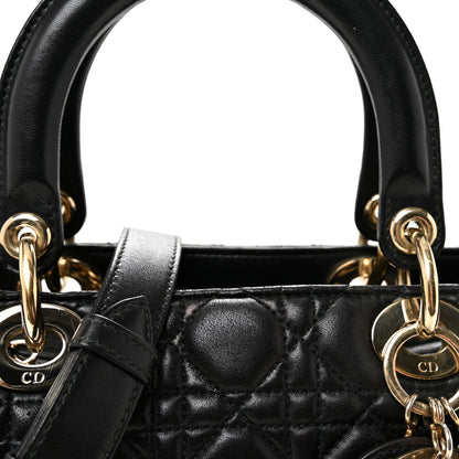 Lambskin Cannage Medium Lady Dior Black