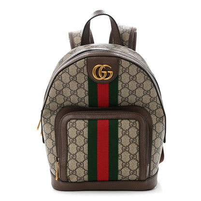 GG Supreme Monogram Calfskin Web Small Ophidia Day Backpack Beige Ebony New Acero