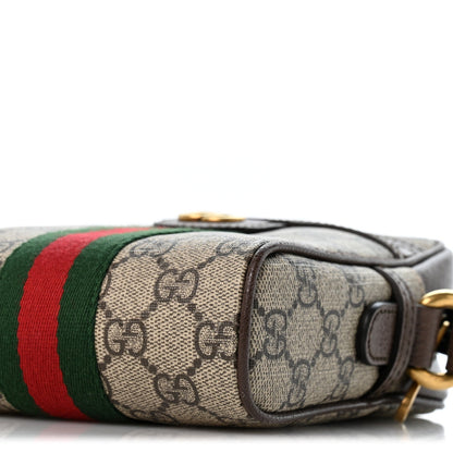 GG Supreme Monogram Web Mini Ophidia Messenger Brown