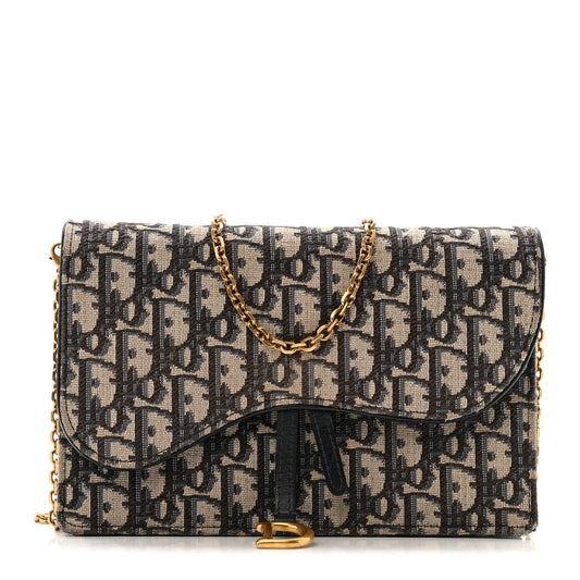 Oblique Saddle Chain Pouch Blue