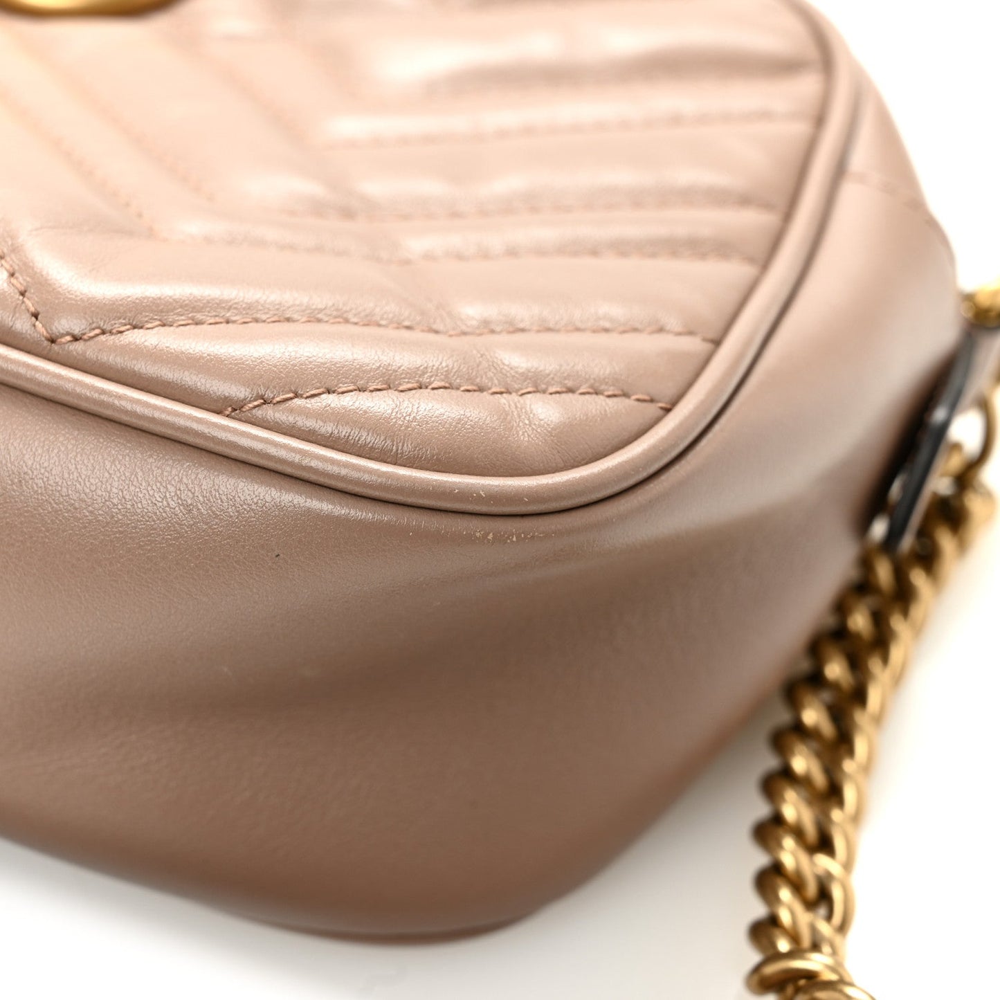 Calfskin Matelasse Small GG Marmont Chain Shoulder Bag Porcelain Rose