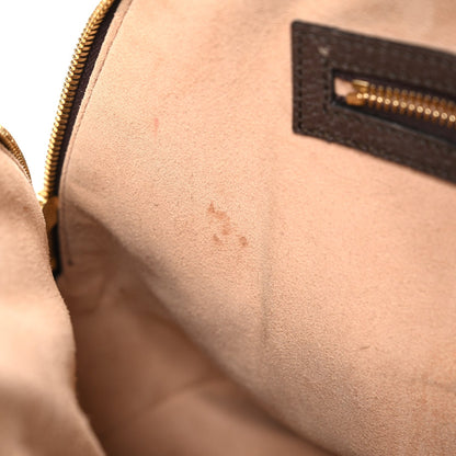 GG Supreme Monogram Web Medium Ophidia Top Handle Dome Bag Brown
