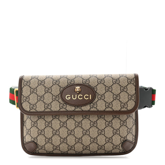 GG Supreme Monogram Neo Vintage Web Belt Bag Brown