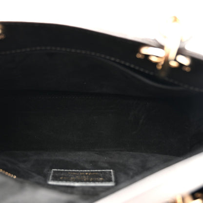 Metallic Lambskin Cannage Small My ABCDior Lady Dior Dark Silver