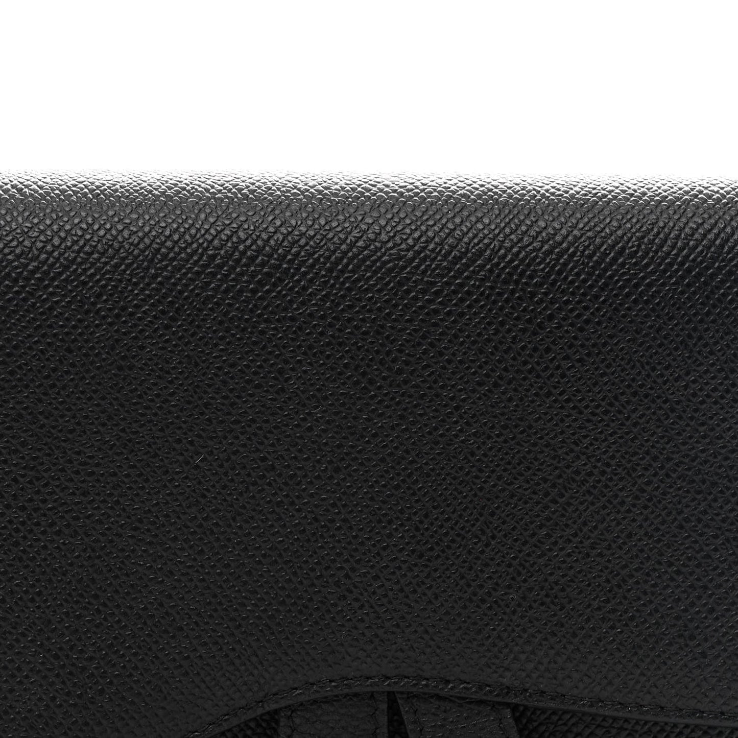 Grained Calfskin Saddle Pouch Bag Black