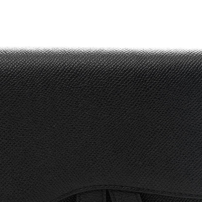 Grained Calfskin Saddle Pouch Bag Black