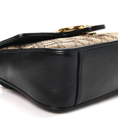 Monogram Azalea Calfskin Matelasse Diagonal Mini GG Marmont Top Handle Shoulder Bag Beige Ebony Black