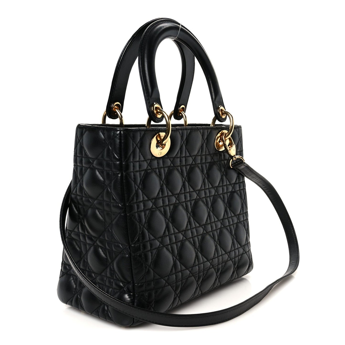 Lambskin Cannage Medium Lady Dior Black