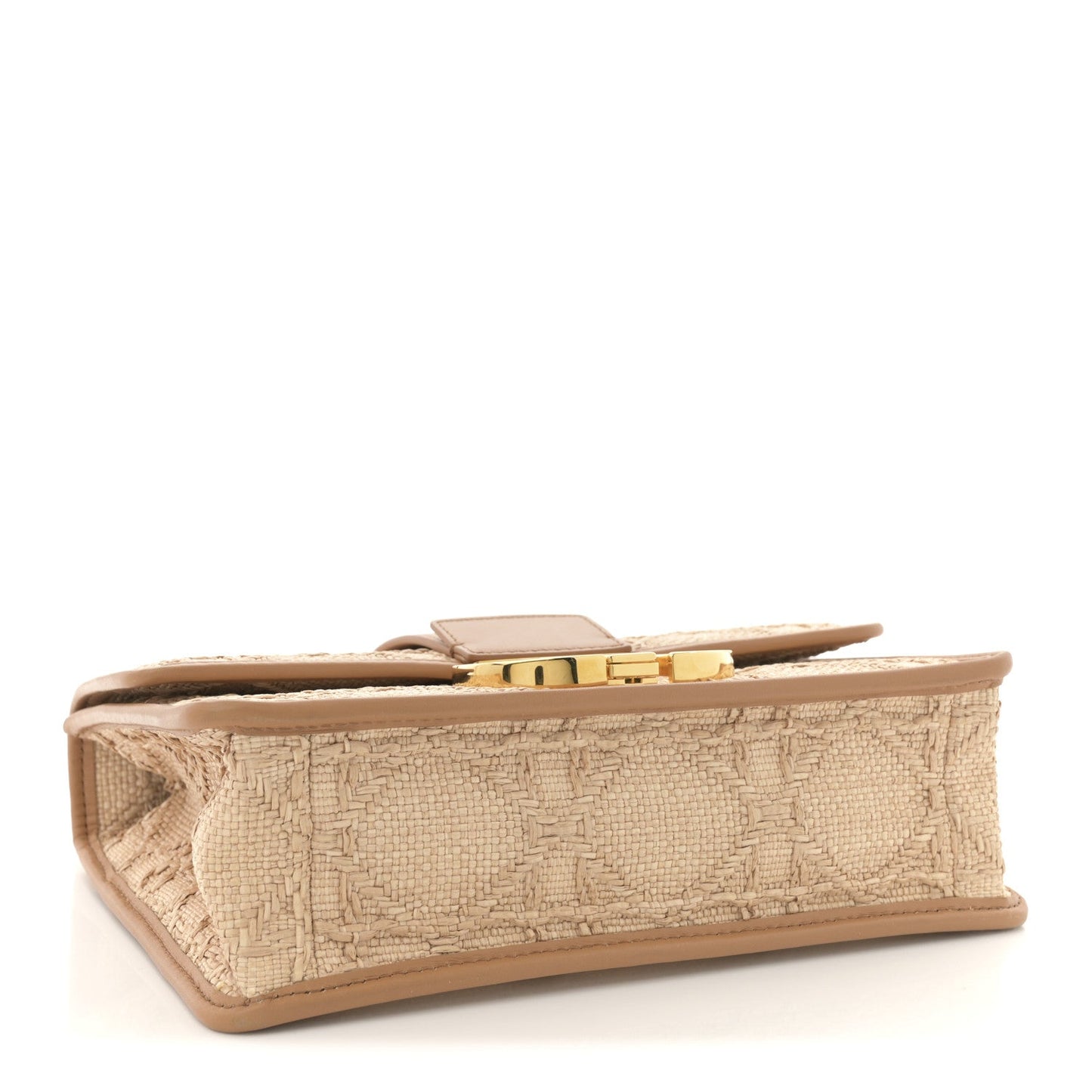 Raffia Calfskin 30 Montaigne Flap Bag Beige