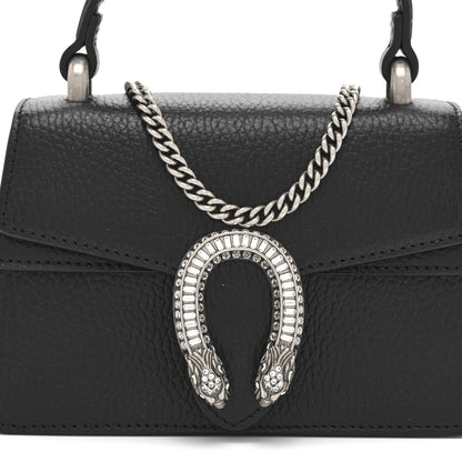 Dollar Calfskin Crystal Mini Dionysus Top Handle Bag Black Crystal