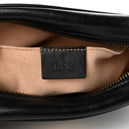 Calfskin Matelasse Mini GG Marmont Chain Shoulder Bag Black