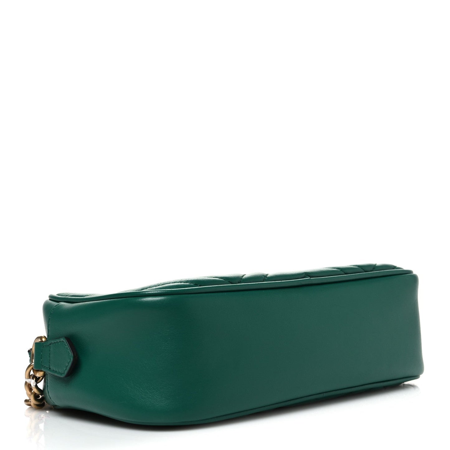 Calfskin Matelasse Small GG Marmont Chain Shoulder Bag Emerald Green