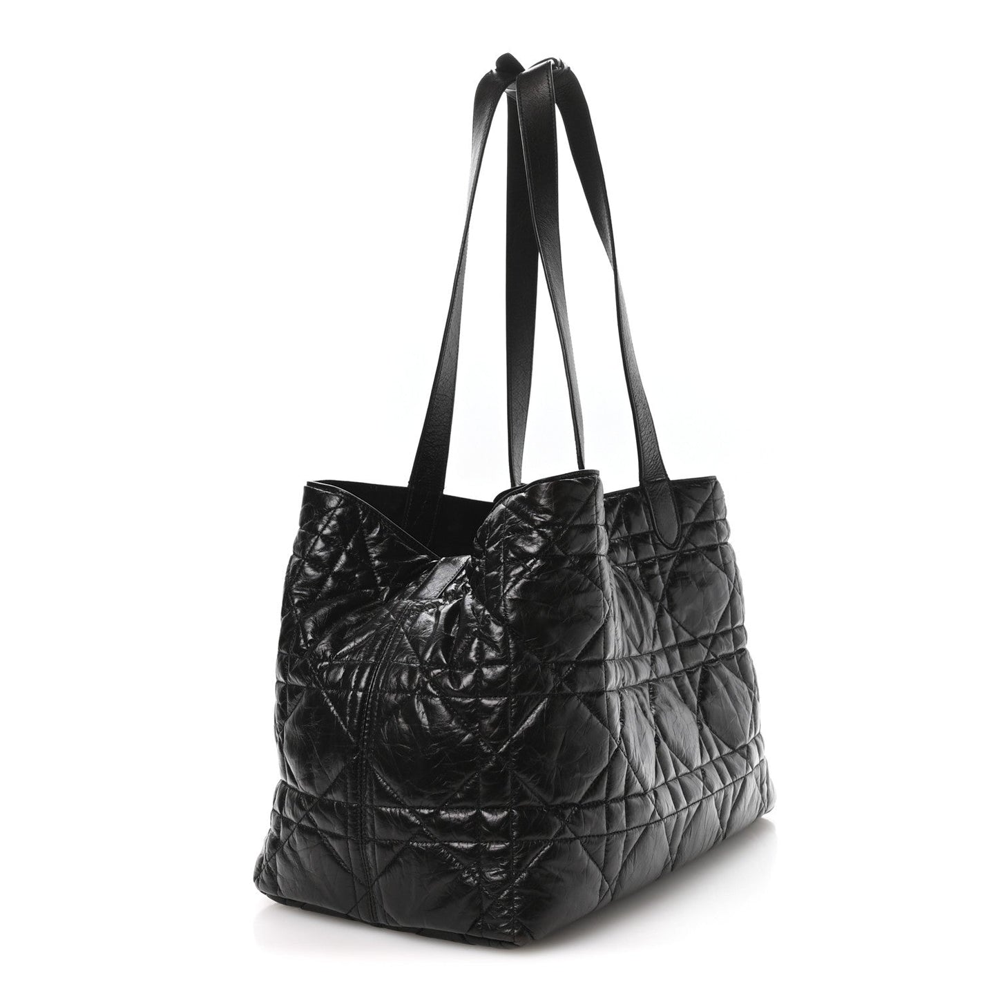 Crinkled Calfskin Macrocannage Large Toujours Black