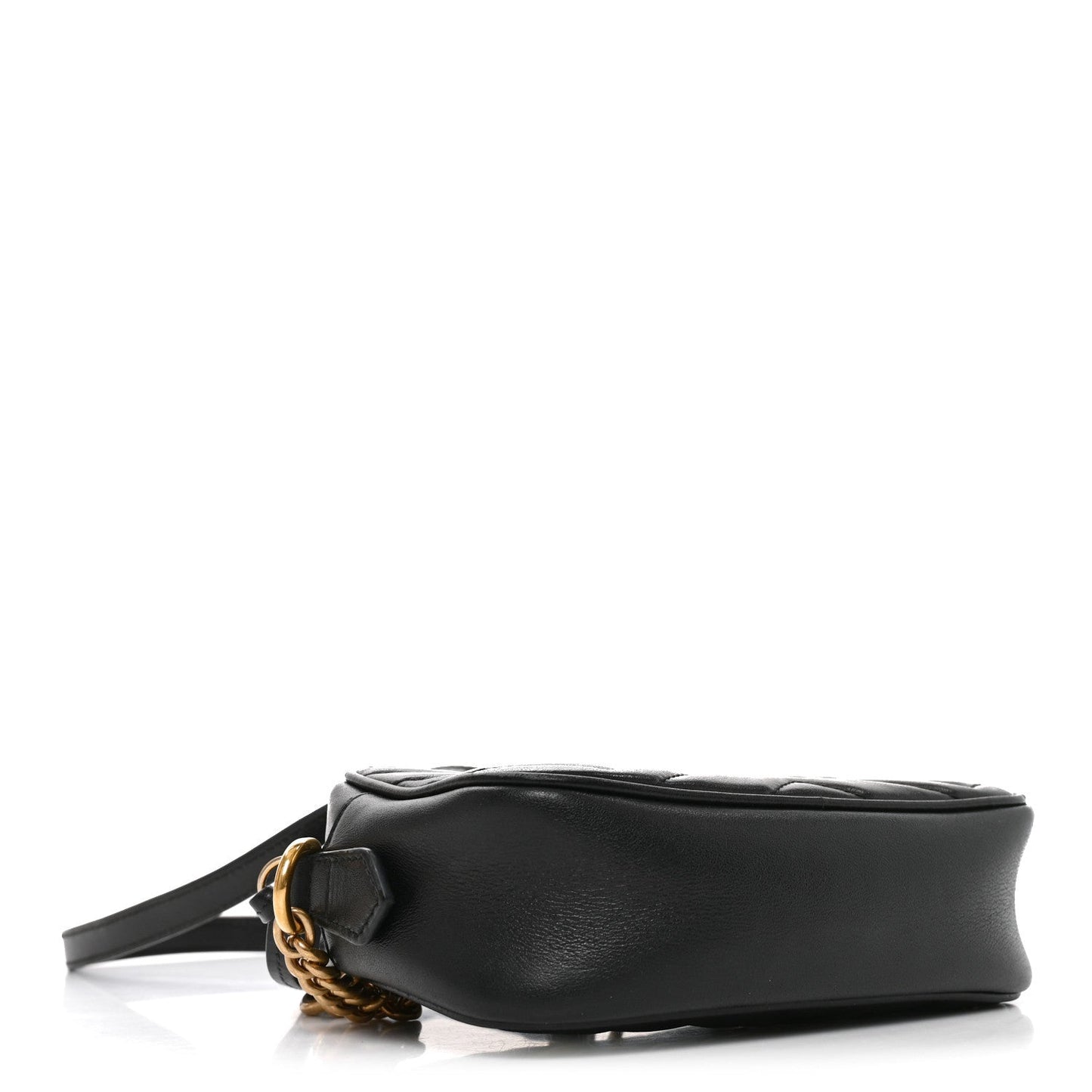 Calfskin Matelasse Small GG Marmont Chain Shoulder Bag Black