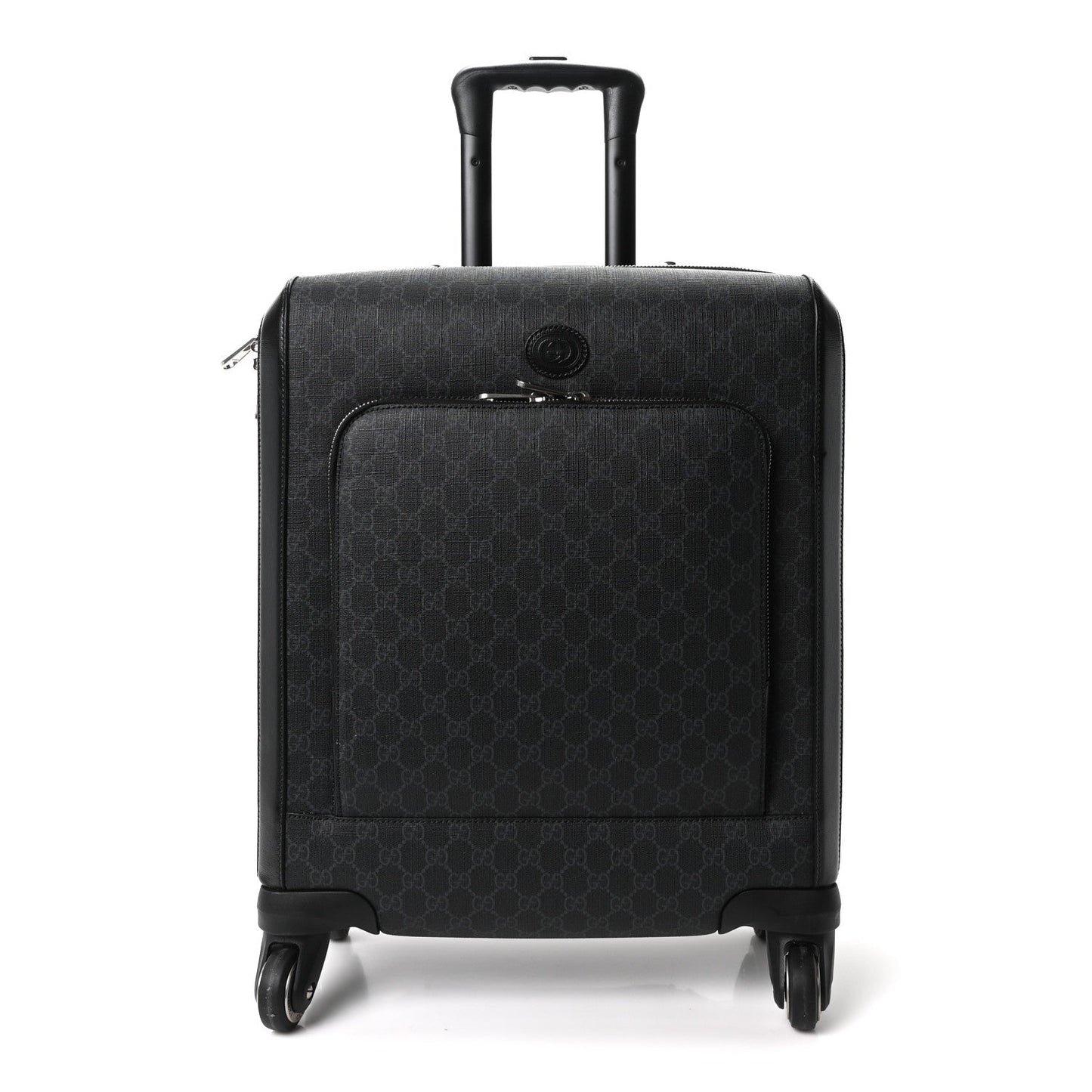 GG Supreme Monogram Four Wheel Suitcase Black Grey