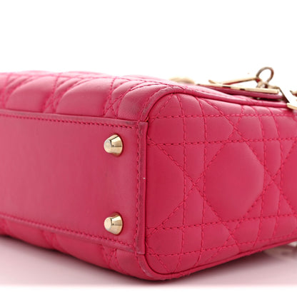 Lambskin Cannage Mini Lady Dior Pink