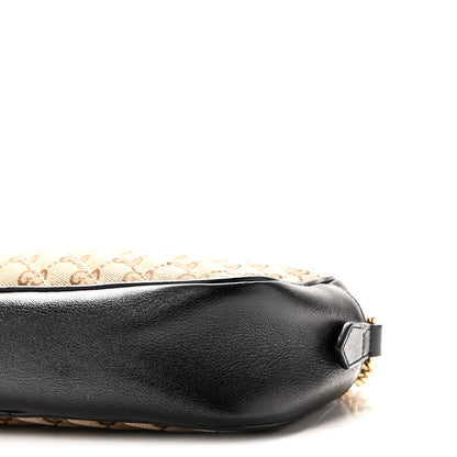 Monogram Matelasse Diagonal Small GG Marmont Chain Shoulder Bag Beige Black Beige Black