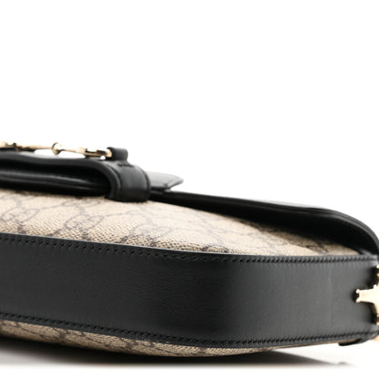GG Supreme Monogram Azalea Calfskin Horsebit 1955 Mini Bag Beige Black