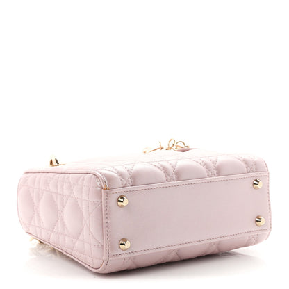 Metallic Lambskin Cannage Mini Lady Dior  Lotus