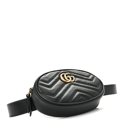 Calfskin Matelasse GG Marmont Belt Bag 75 30 Black
