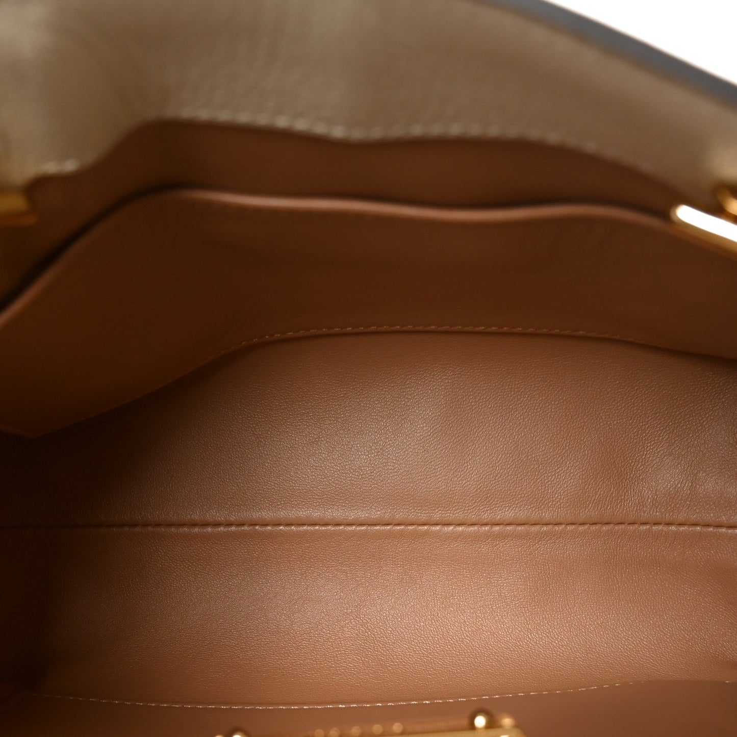 GG Supreme Monogram Berry Textured Dollar Calfskin Small Padlock Tote Beige Ebony Light Copper Mystic White