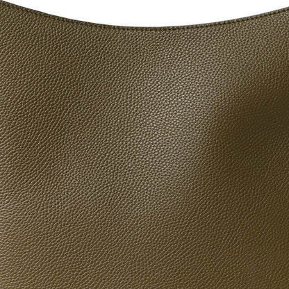 Grained Calfskin Medium Medaillon Bucket Bag Khaki