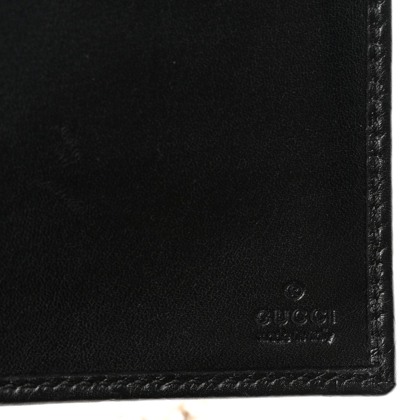 Guccissima Margaux Calfskin Metal Bar Chain Wallet Black