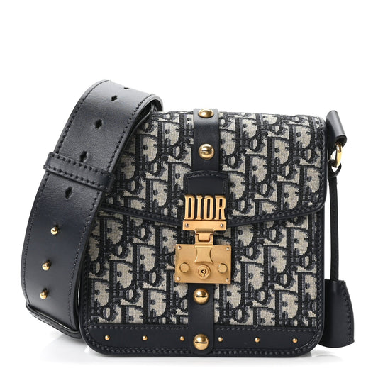 Oblique Square DiorAddict Flap Navy Blue