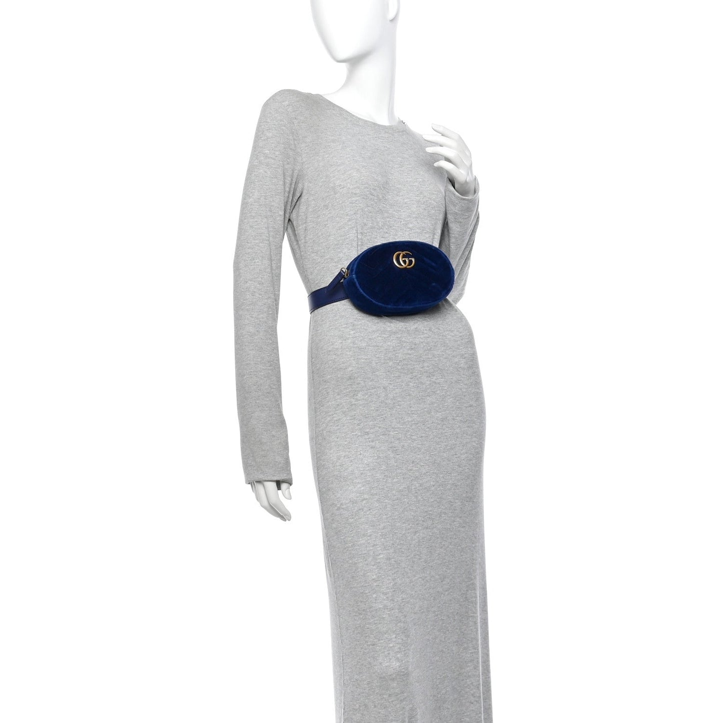 Velvet Matelasse GG Marmont Belt Bag 75 30 Cobalt Blue