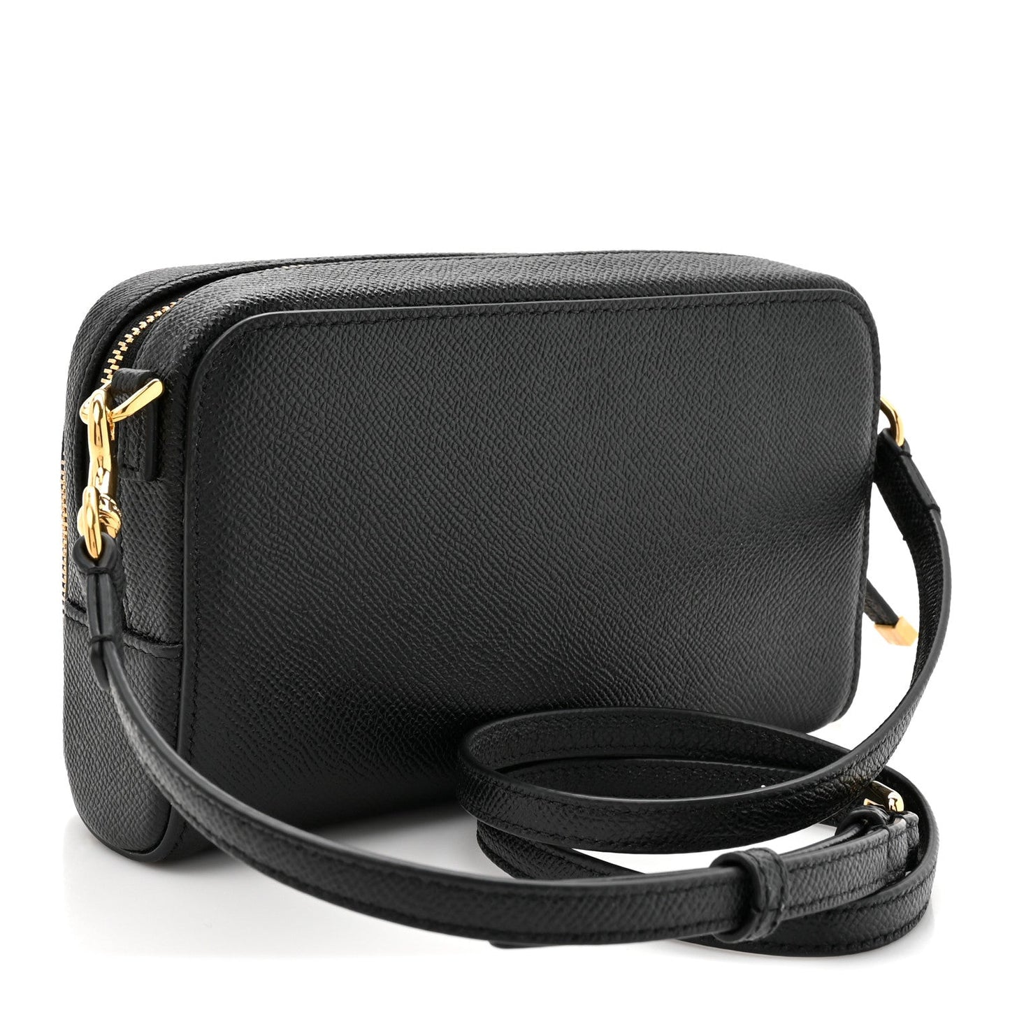Grained Calfskin Caro Double Pouch Black
