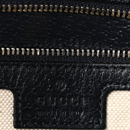 GG Supreme Monogram Textured Calfskin Web Medium Ophidia Shopping Tote Beige Blue