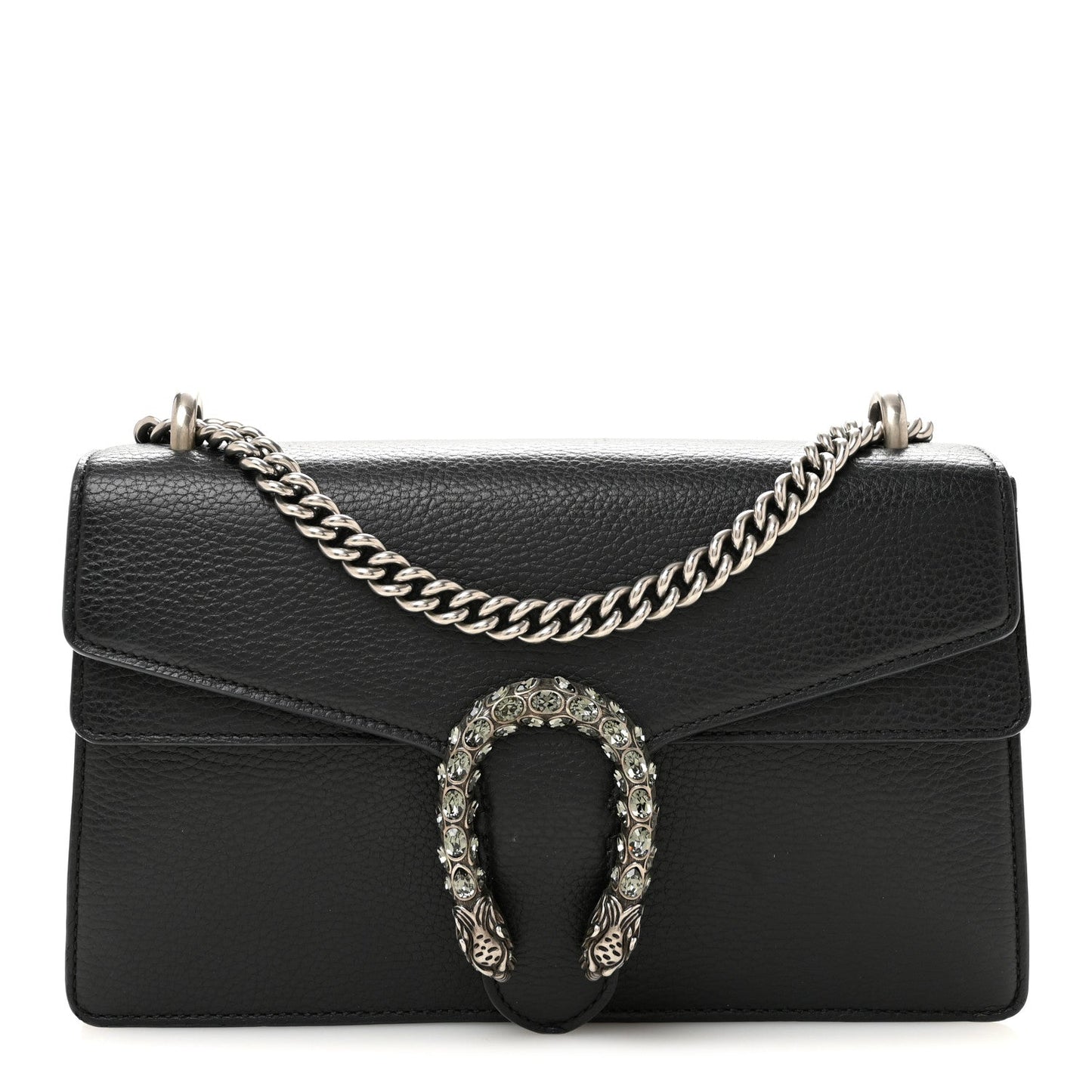 Pebbled Calfskin Small Dionysus Shoulder Bag Black