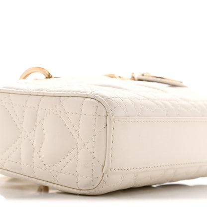 Lambskin Cannage Dioramour Micro Lady D-Joy Latte