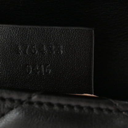 Calfskin Matelasse Super Mini GG Marmont Shoulder Bag Black