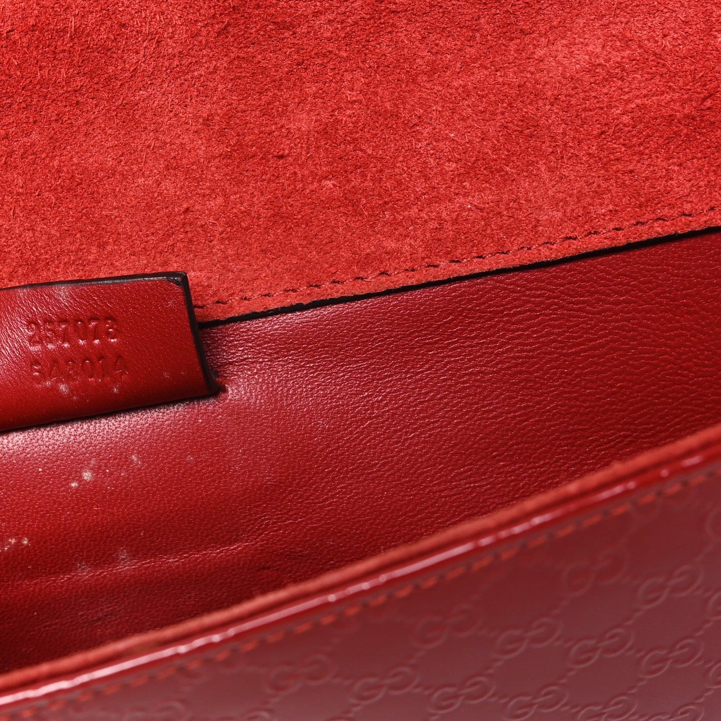 Patent Microguccissima Small Broadway Clutch Red