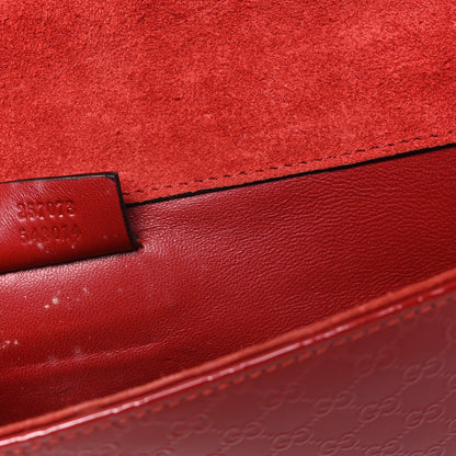 Patent Microguccissima Small Broadway Clutch Red