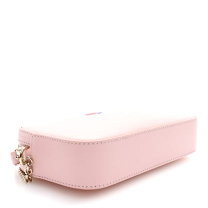 Dollar Calfskin Enamel Super Mini GG Marmont Chain Shoulder Bag  Light Pink Blue