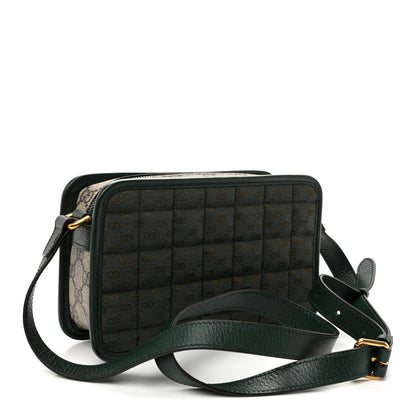 Monogram GG Mignon Textured Dollar Calfskin GG Supreme Monogram Quilted Mini GG Shoulder Bag Green Beige Ebony