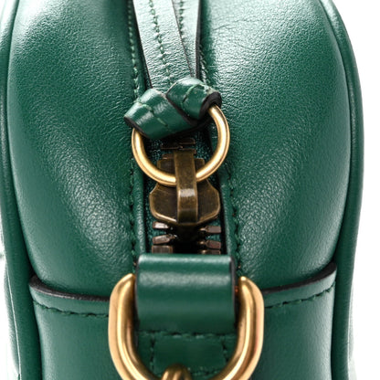 Calfskin Matelasse Small GG Marmont Chain Shoulder Bag Emerald Green